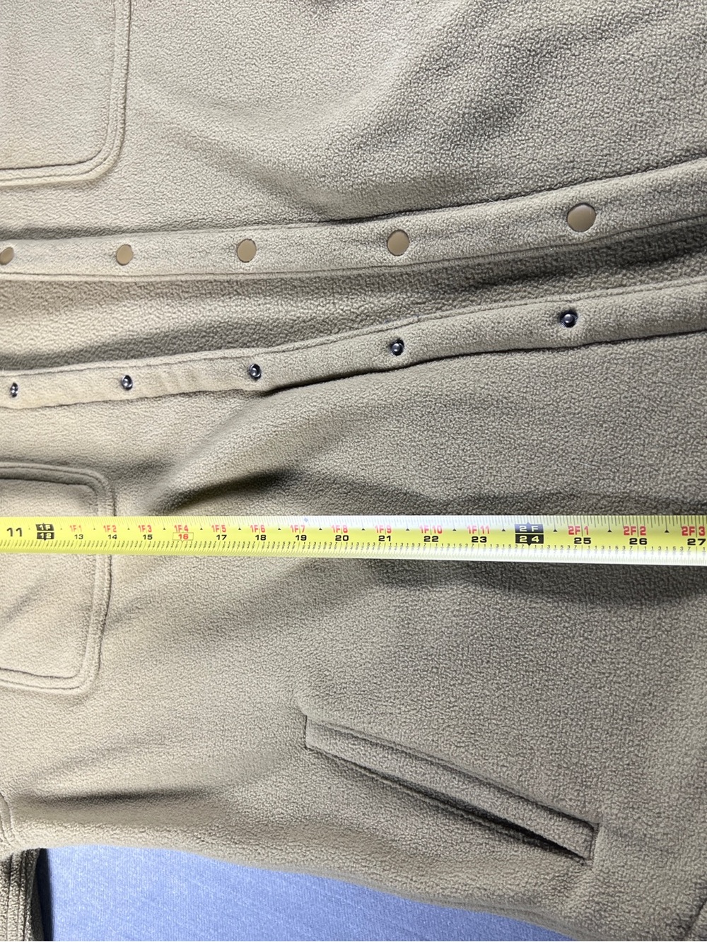 American Eagle Heavyweight Fleece Shacket Snap Jacket Khaki Olive Men’s Large - Picture 7 of 9
